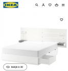 Bedragen wit Ikea Nordli 180x200 cm inclusief lades en achterwand