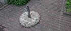 Parasolvoet beton / gewassen grind rond 50cm, buis max. 4,5cm