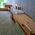 Compleet dubbel bed, commode, kastjes etc