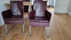 4 leren eetkamerstoelen, auberginekleur