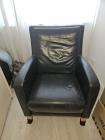 Leren fauteuil kleur blauw 