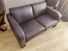 Donker blauwe 2p Sofa, Leer
