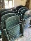 8 kunststof groene tuinstoelen. Verstelbaar.