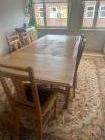 Kersenhouten eettafel met 5 stoelen