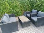 wicker tuinset met kussens