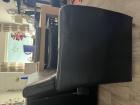 6 zwarte, leren eetkamerstoelen