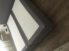Box spring basis met hoofdbord zonder matrassen, i180 x 200, grijs 