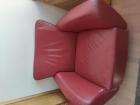 Rode leren fauteuil 