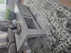 Grijze Salontafel met Lade. Maatvoering 120cmx60cmxh40cm
