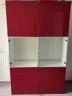  Af te halen rode hoogglans kast met vitrine
