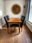 Grenen eetkamertafel + 4 stoelen