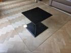Salontafel glas op kolom 98x98cm