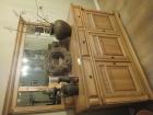 Eiken houten kast dressoir met spiegel
