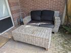 Tuinbank - loungebank met hocker/ tafel