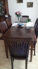 Houten eettafel 90x180 cm met zes stoelen