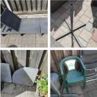 Tuinstoel. Ligbed. Parasolvoet.