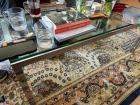 Design salontafel glas en zwaar verchroomd