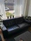 Leren tweezitsbank zwart
