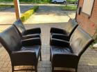 4 leren eethoekstoelen