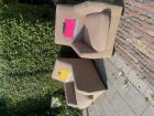 2 fauteuils taupe kleur 