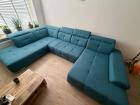 Grote U bank, kleur turquoise