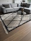 Vloerkleed 2x3 m beige met grote ruit