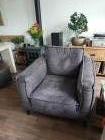 Fauteuil met industriële uitstraling; antraciet; microleder