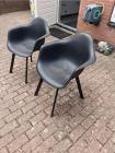 Twee zwarte Bois Le Duc tuinstoelen van kunststof