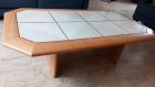 Houten salontafel 140 x 80 cm met tegels 