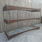 Rotan sidetable met 3 glazen platen