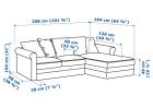 IKEA 3-zitsbank met chaise longue