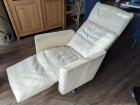 Relaxfauteuil, cremekleurig leer